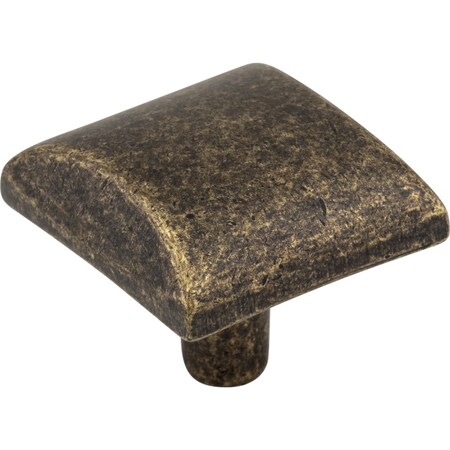 Elements 1-1/8" Overall Length Distressed Antique Brass Square Glendale Cabinet Knob 525ABM-D